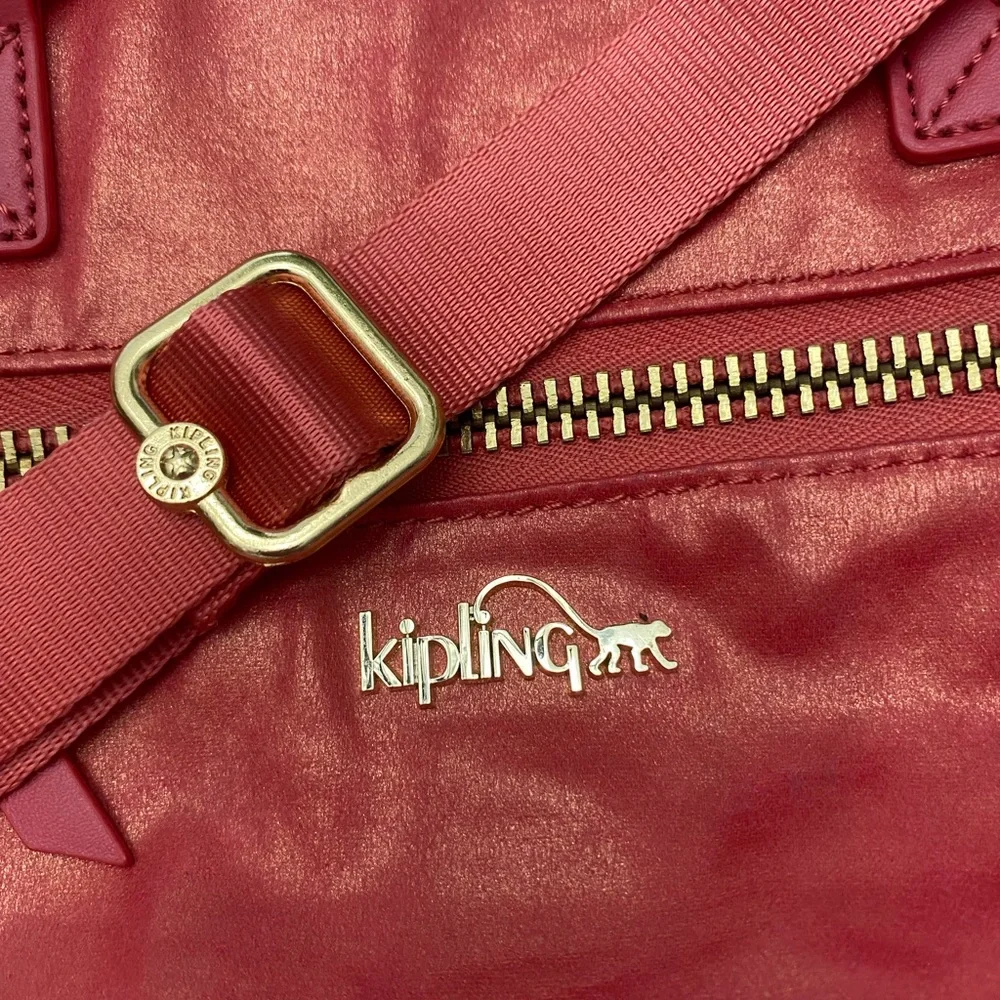 Kipling Shiny Coral Pink Shoulder & Handbag✨✨ - Picture 15 of 16